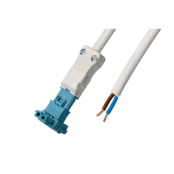 T-splitter-aansluitsnoer, 2-polig 0,75mm2, 30cm pastelblauw DALI, Dca